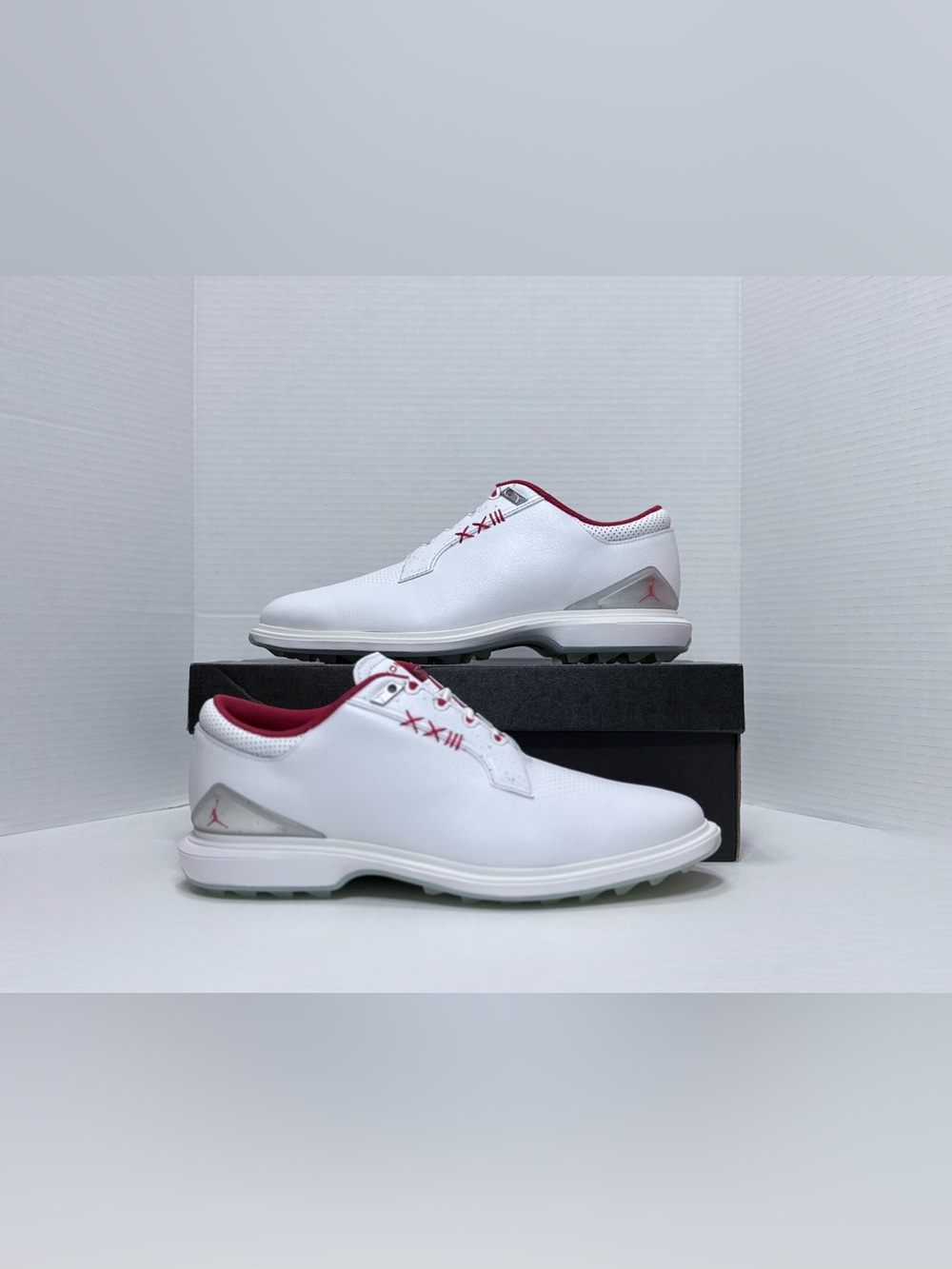 Jordan Men’s White & Red Athletic Golf Shoes